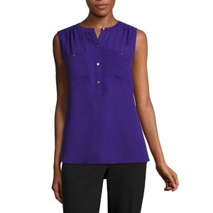 NWT Liz Claiborne Sleeveless Henley Shirt